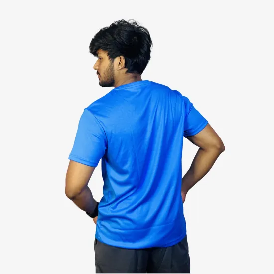 Men's Electric Blue Performance T-Shirt | Quick-Dry Sports Wear